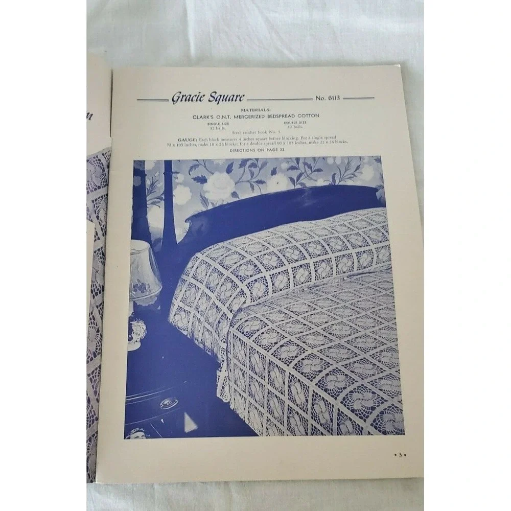 Vintage 1942 Spool Cotton Comapany bedspreads to knit and crochet magazine
